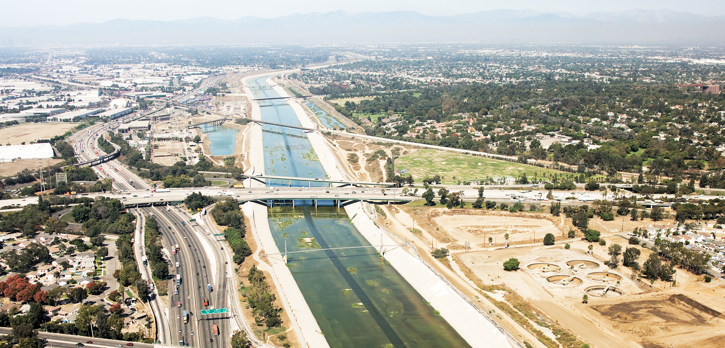 Los Angeles River and freeway